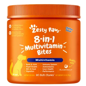 مکمل مولتی‌ویتامین ۸ کاره سگ Zesty Paws 8-in-1 Multivitamin Bites